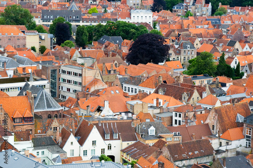 Roofs of Flemish Houses in Brugge, Belgium