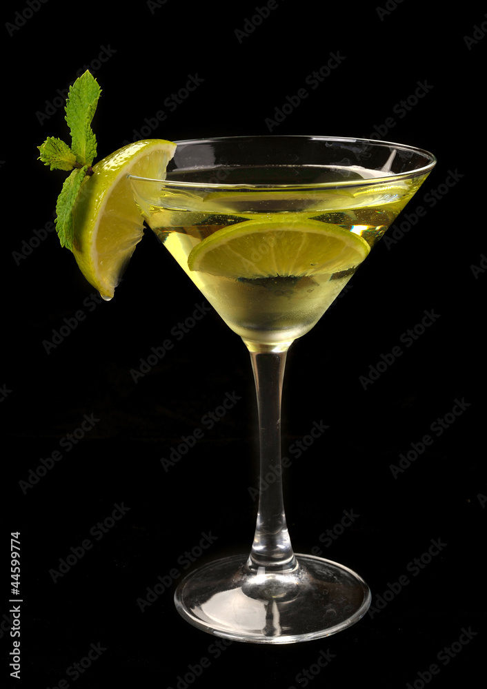 Martini cocktail with lime