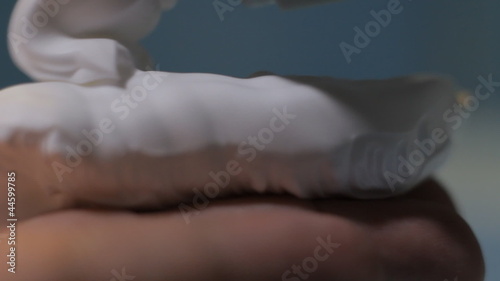 shaving cream hand close up photo