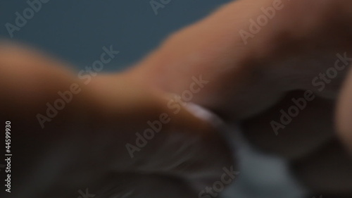 shaving cream hand close up photo