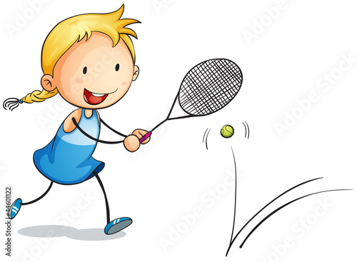 girl playing tennis
