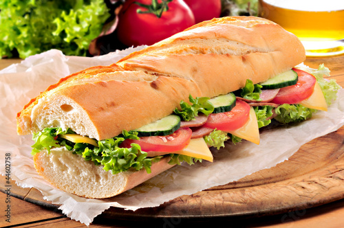 Ham salad submarine sandwich