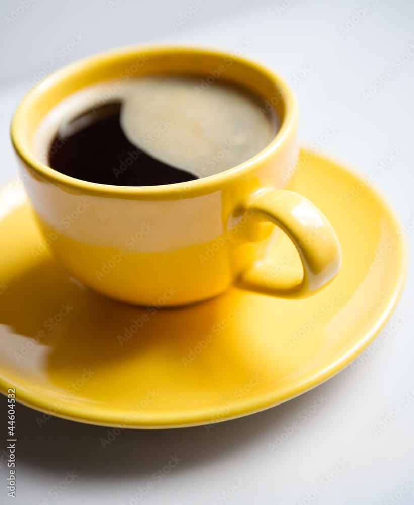 Obraz premium .Coffee in an yellow cup