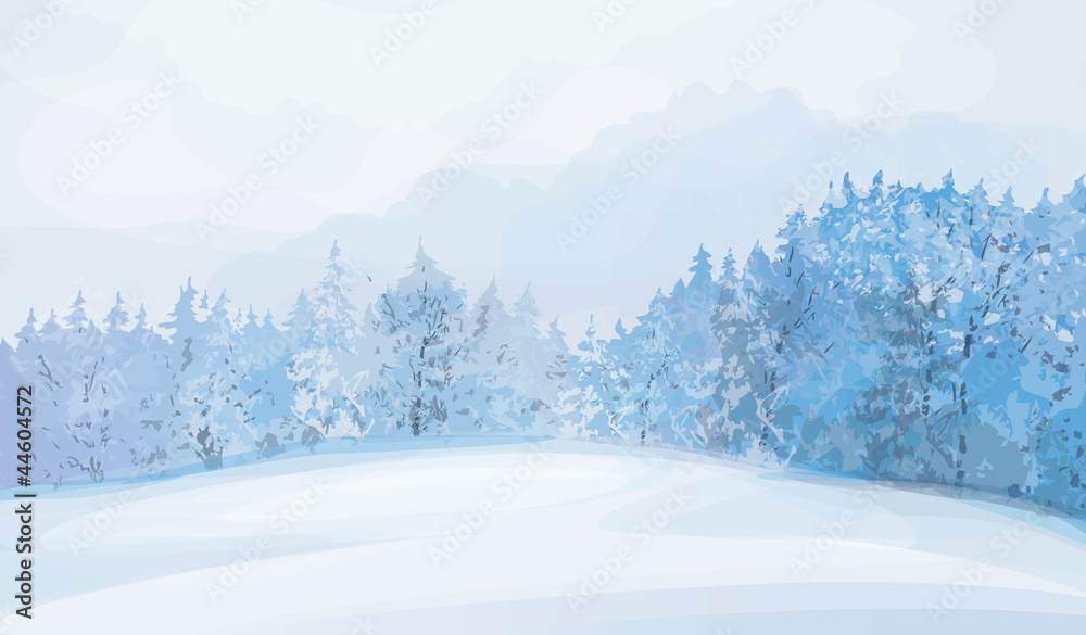 Vector of winter landscape.