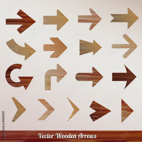 Vector set arrows wooden