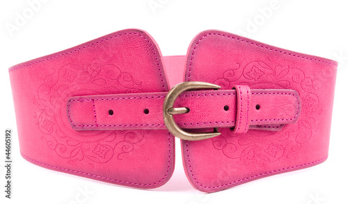 Fashionable colorful belt on white background