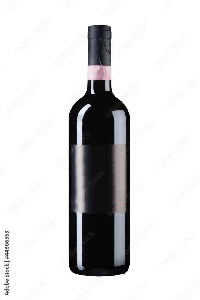 wine bottle on white background