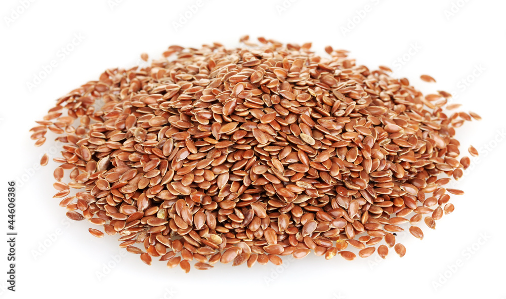 heap of flax seeds isolated on white background heap of flax seeds isolated on white background