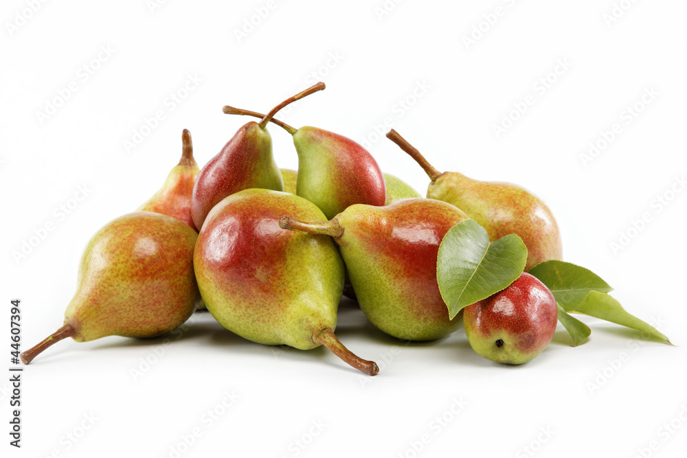 Ripe pears.Objects are isolated on a white background. Ripe pears.Objects are isolated on a white background.