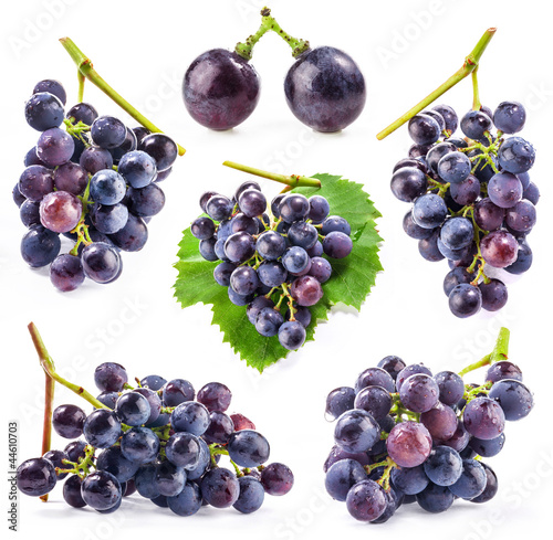 Ripe grapes, Isolated on white background photo