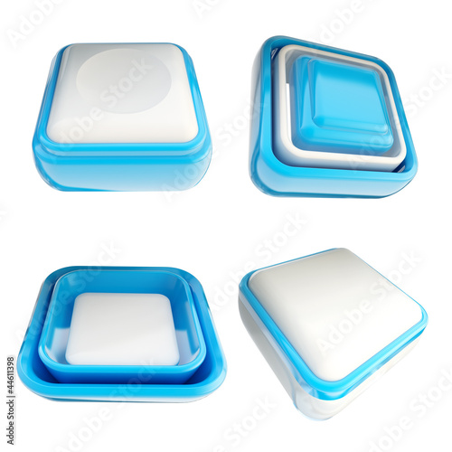 Set of blue template button...