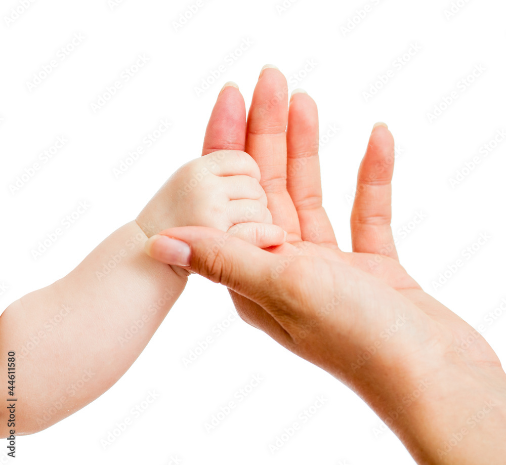 baby and mothers hands isolated on white baby and mothers hands isolated on white