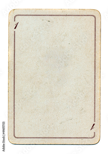 isolated  empty old playing card paper