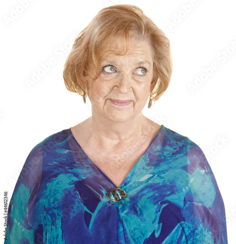 Fotografia Skeptical Woman Looking Over