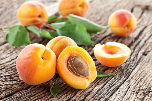 Fotografia Apricots with leaves