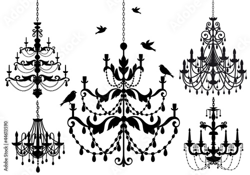 chandelier set, vector photo