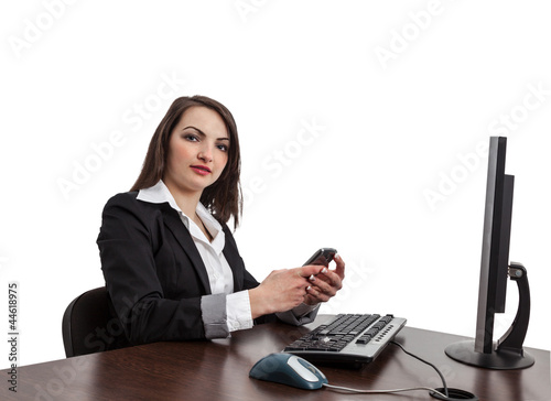 Businesswoman Checking Her Mobile