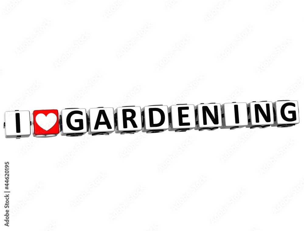 3D I Love Gardening Button Click Here Block Text 3D I Love Gardening Button Click Here Block Text