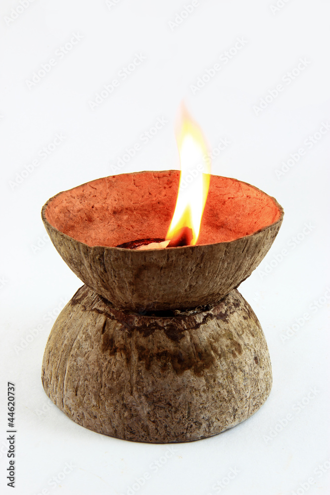 Fire on Coconut shell Fire on Coconut shell