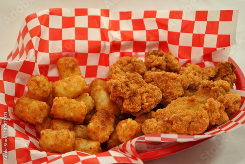 Fried Chicken Tenders and Tator Tots-Fast Food photo