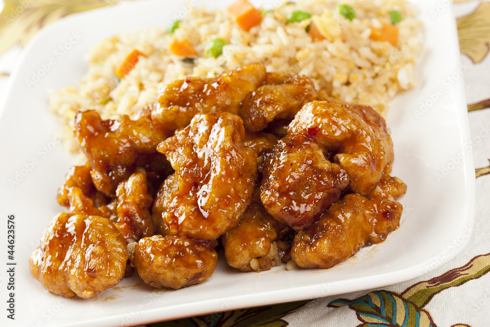 Homemade Orange Chicken with Rice