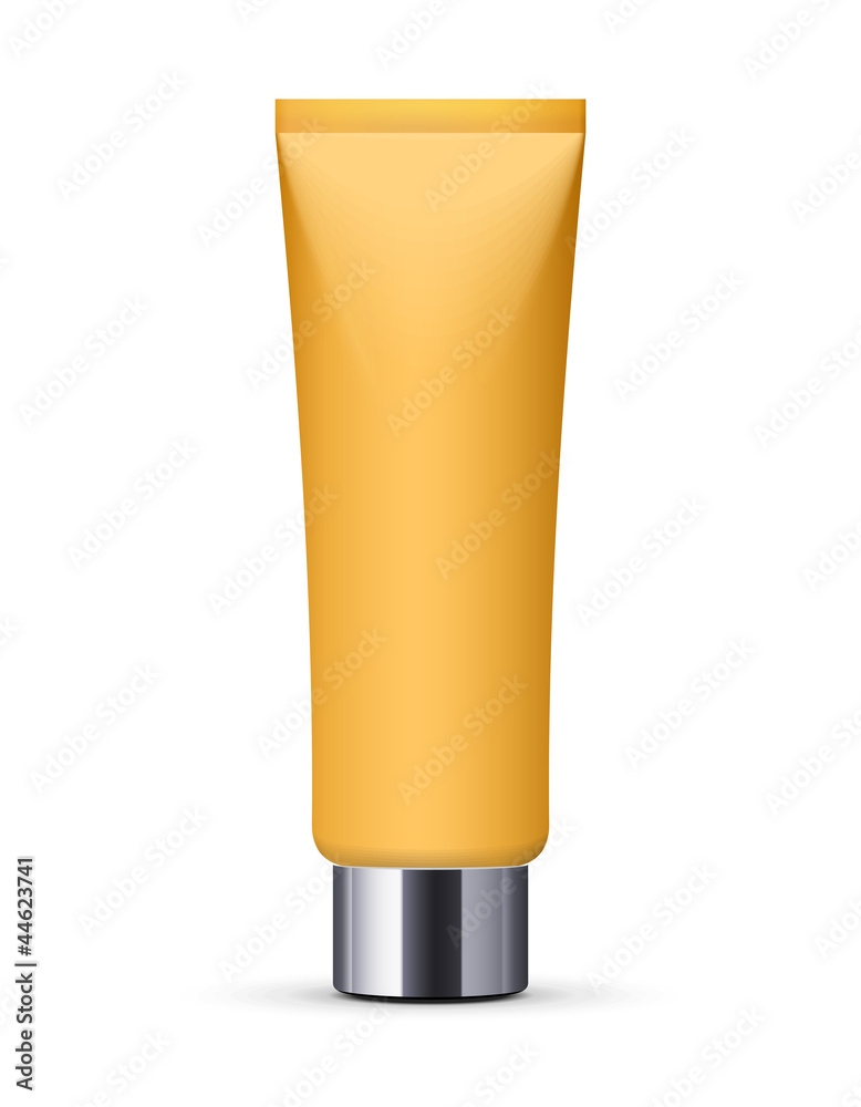 Yellow Long Clean Tube Of Cream: Vector Version Yellow Long Clean Tube Of Cream: Vector Version