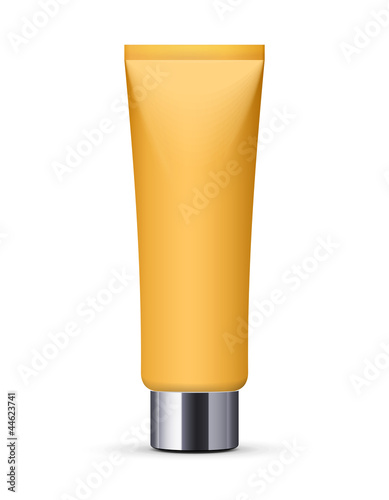 Yellow Long Clean Tube Of Cream: Vector Version