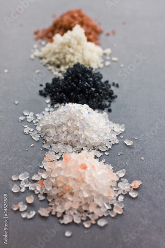 Still life with various types of salt