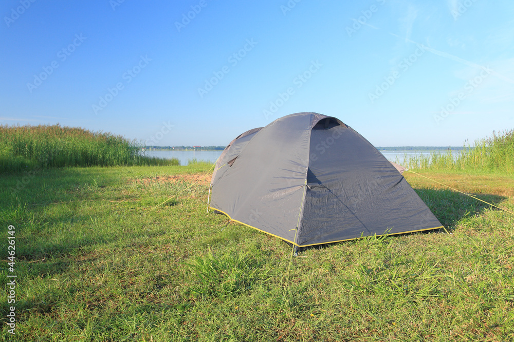 Tent on a grass.