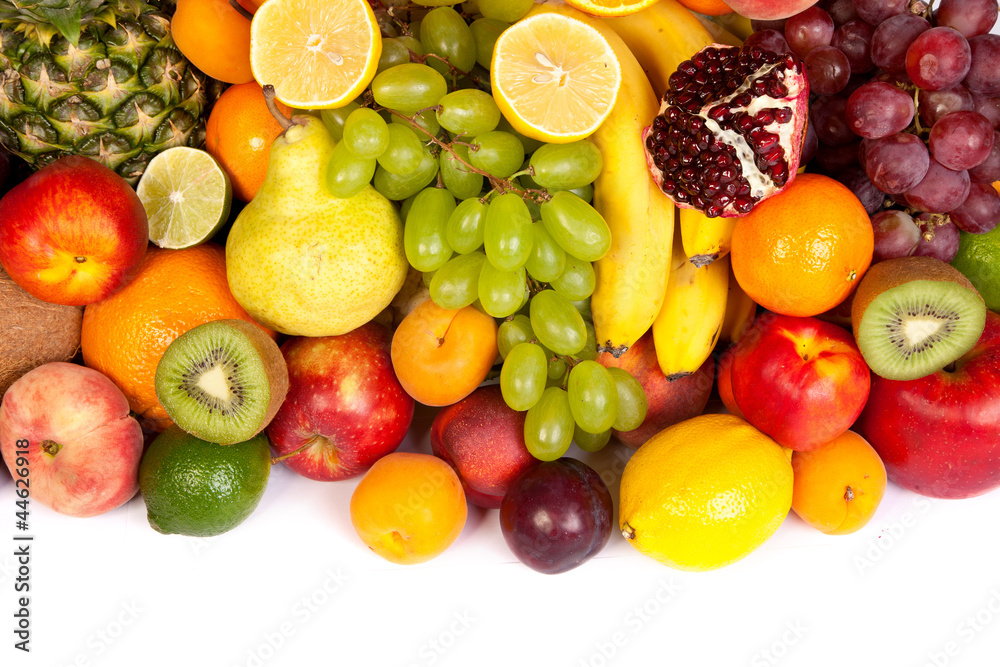 Huge group of fresh vegetables and fruits