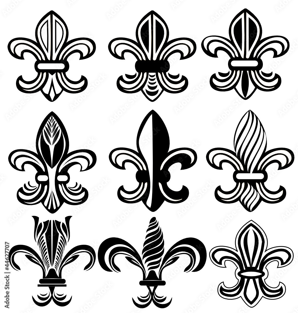 Fleur De Lis, New Orleans silhouettes vector Stock Vector | Adobe Stock
