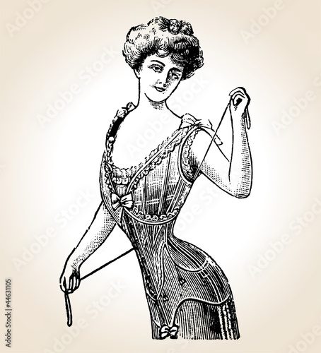 Vector illustration of vintage fashionable woman