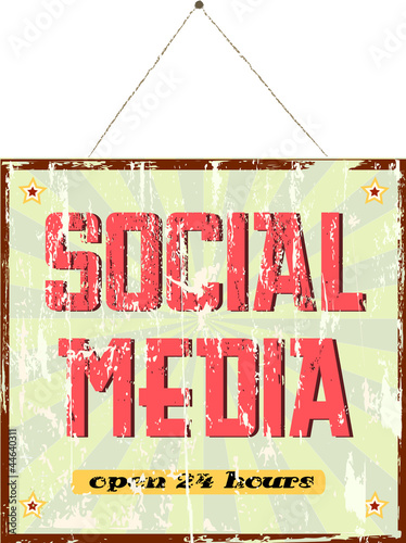 vintage social media sign