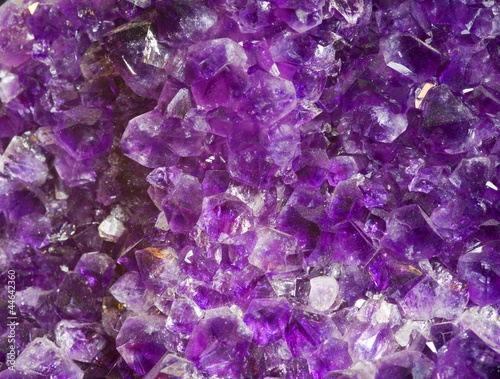 Amethyst crystals close-up. Druze within a very large geode.