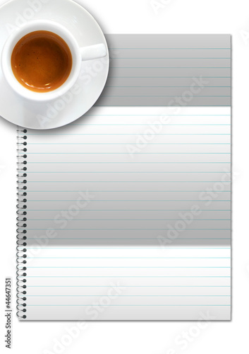 Blank paper with coffee cup