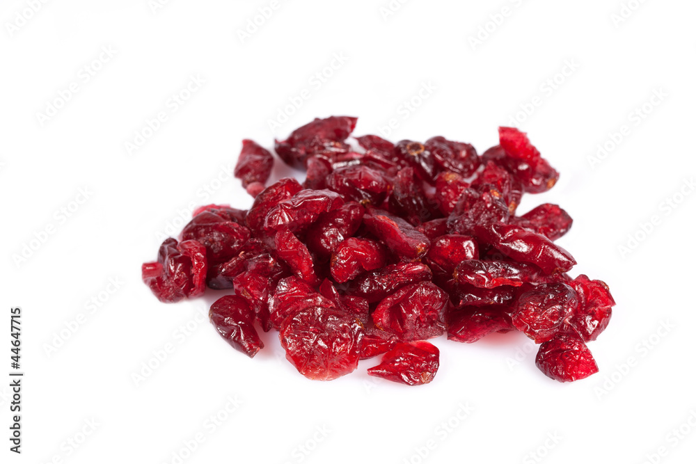 dried cranberry isolated on white, close-up dried cranberry isolated on white, close-up