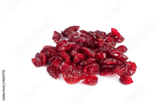 dried cranberry isolated on white, close-up