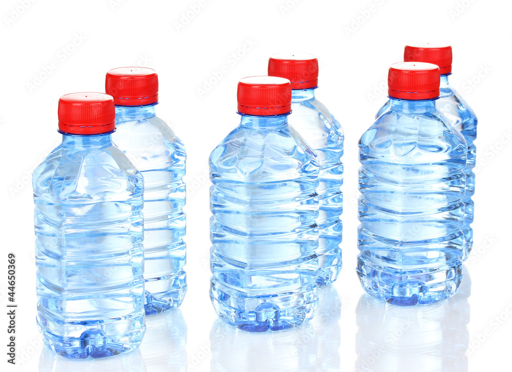 plastic bottles of water isolated on white plastic bottles of water isolated on white