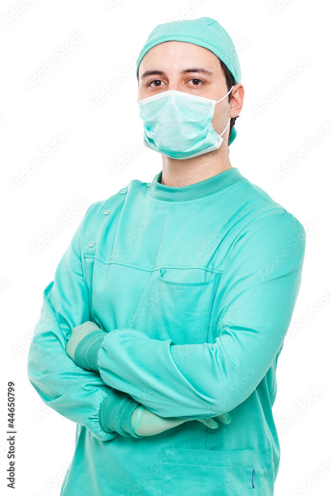 Surgeon portrait isolated on white Surgeon portrait isolated on white