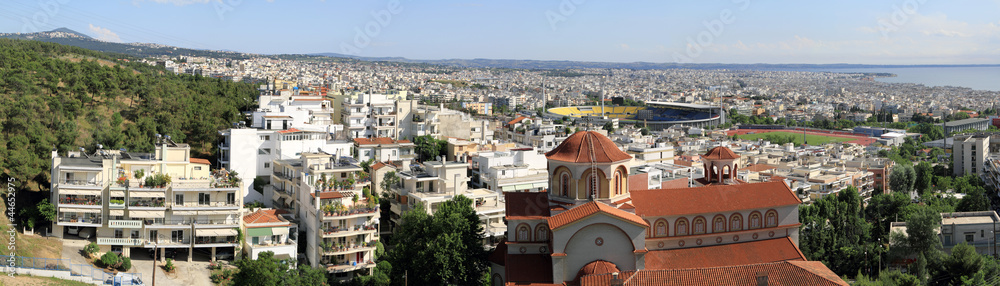 Obraz premium Thessaloniki panorama - South East view from 40 Eklisies area