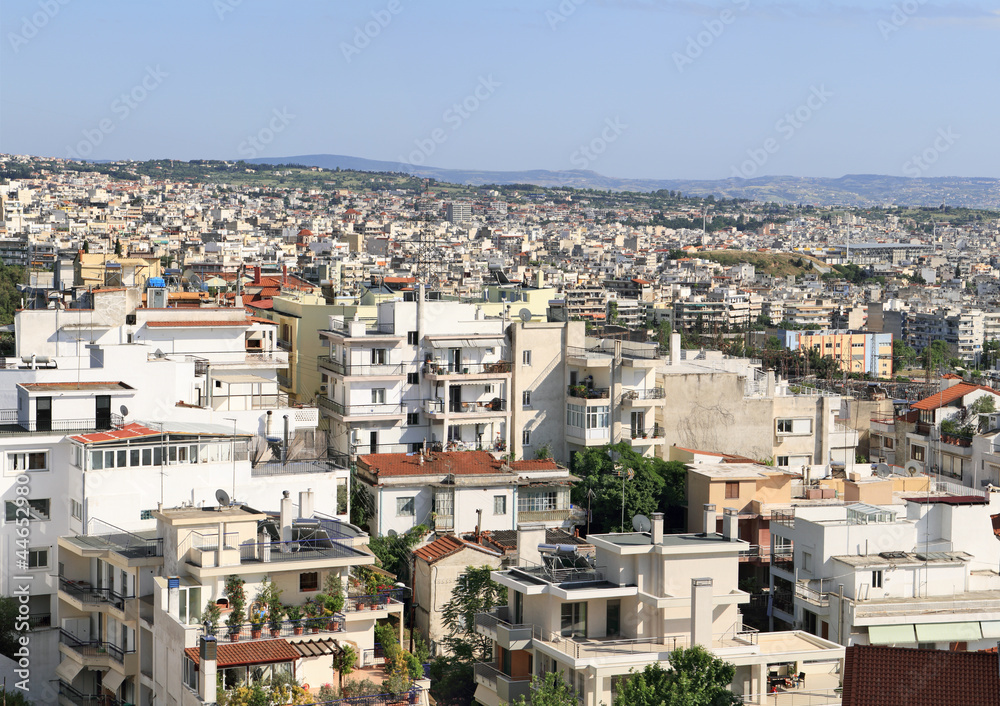 Densely populated area of Thessaloniki - Greece
