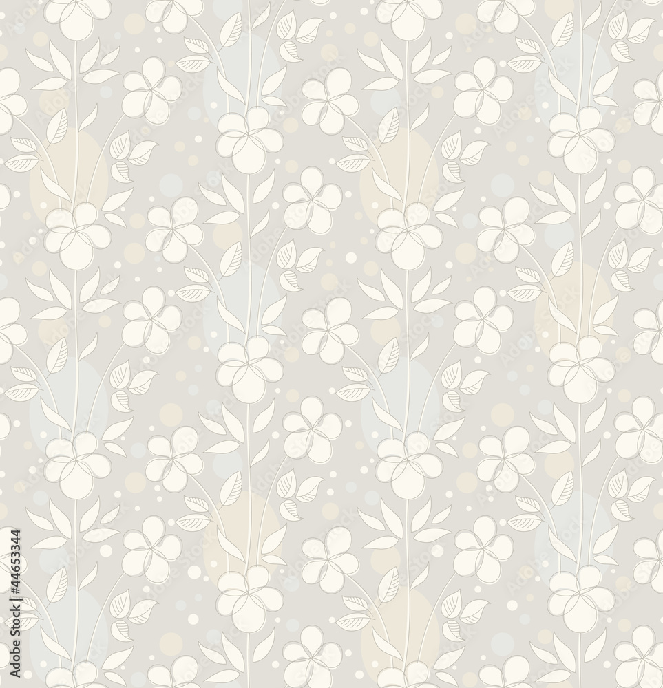 Vector seamless background with decorative flowers