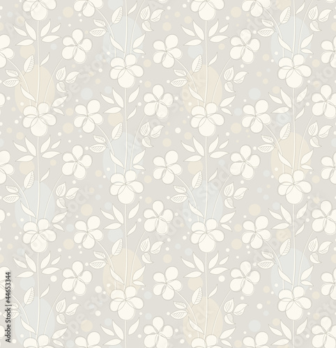 Vector seamless background with decorative flowers