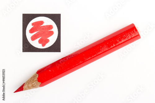 Red pencil used for voting photo