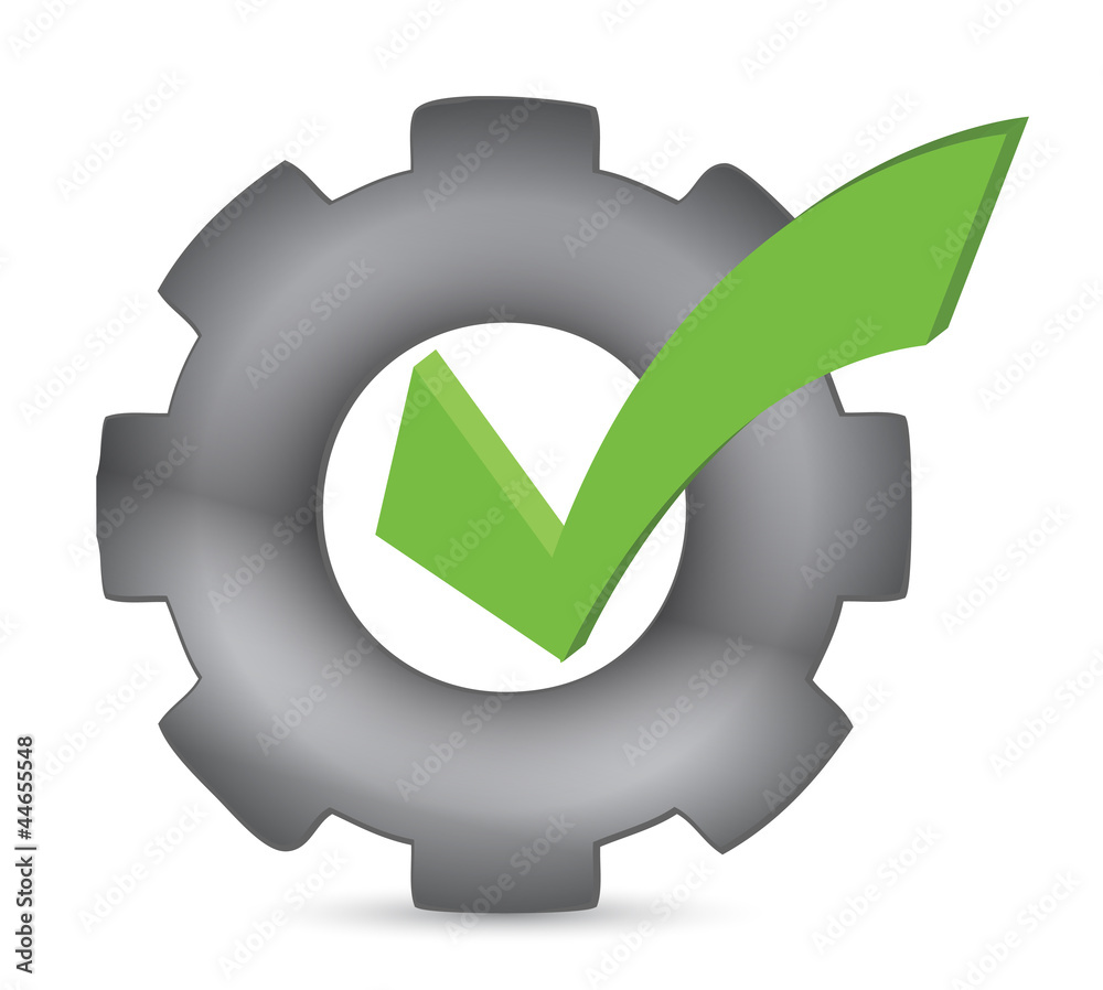 gear with check mark illustration