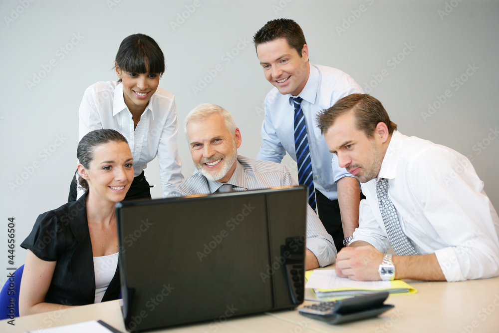 Business people at a laptop