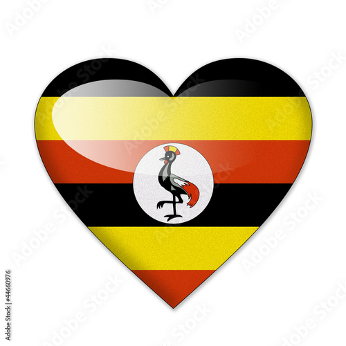 Free Download Uganda flag in heart shape isolated on white background - GFXLoad