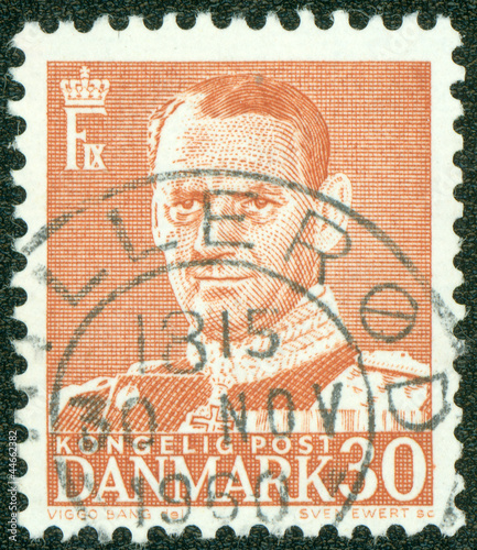 stamp printed in DENMARK shows image of Frederick IX photo