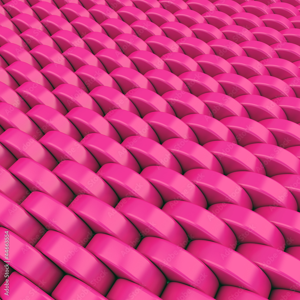 Obraz premium Abstract pink background made of shining plastic cylinder
