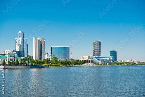 View of quay wharf embankment Yekaterinburg City.